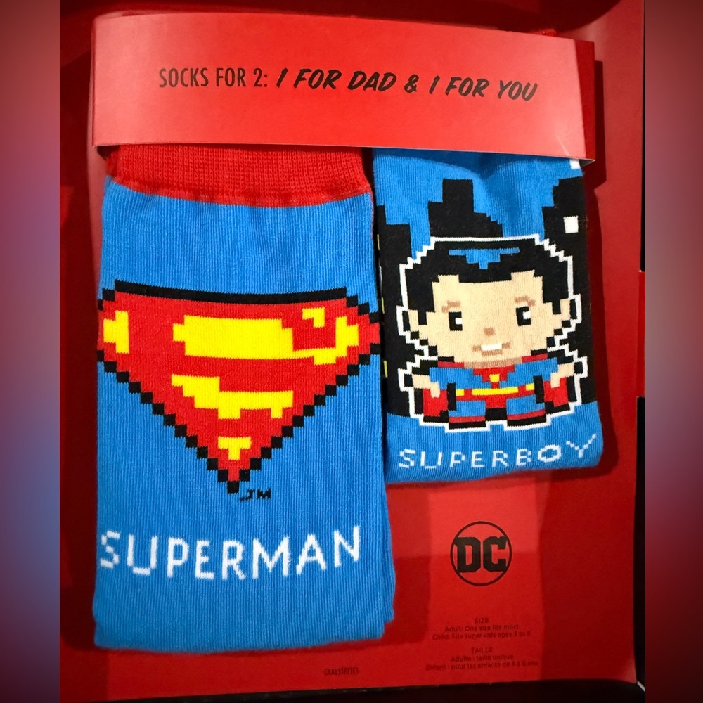 Superman Dad & Son Socks